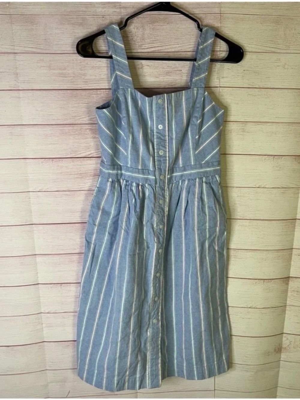 Draper James Striped Pocket Button Front Detail‎ Sleeveless Dress Size 2
